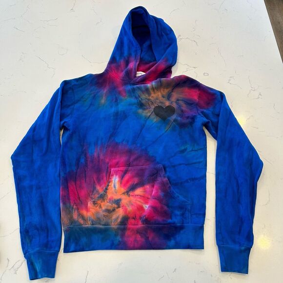 Sprwmn Camelia Heart Tie Died Hoodie Size Small Sold On Mother Denim - Picture 5 of 5